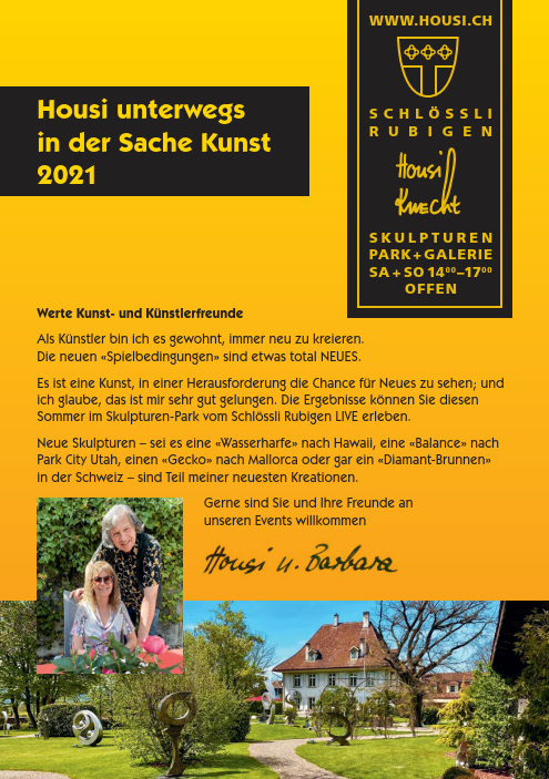 Einladung - Housi Knecht - Event Kalender Sommer 2021 - Schlössli Rubigen