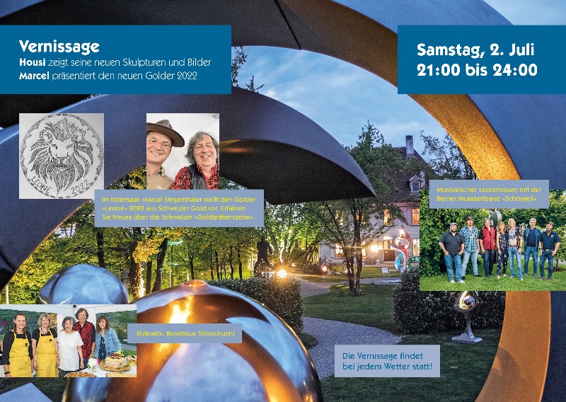 Housi Knecht - Eventkalender Sommer 2022 - Schlössli Rubigen - 1 - Samstag, 2. Juli 2022 21:00 bis 24:00 - Vernissage